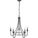 Artemis 5 Light 26.25 inch Matte Black Chandelier Ceiling Light
